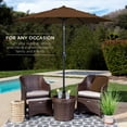 thumbnail image 4 of Best Choice Products 7.5ft Heavy-Duty Outdoor Market Patio Umbrella w/ Push Button Tilt, Easy Crank- Brown, 4 of 8