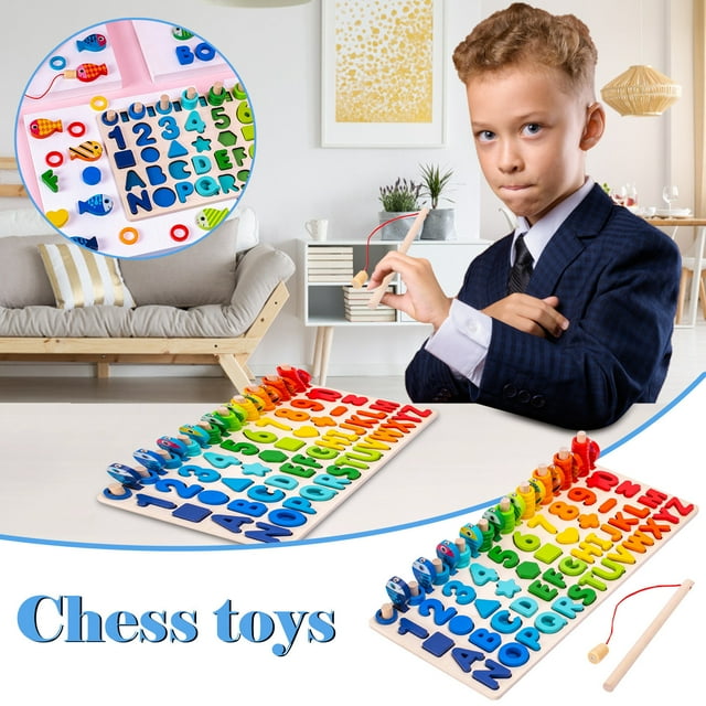 Intellectual Development Training Kids Geometric Puzzle Matching Game Wooden Toy