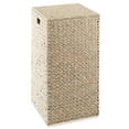 thumbnail image 4 of Casafield Laundry Hamper with Lid and Removable Liner Bag - Whitewash White, Woven Water Hyacinth Square Laundry Basket for Clothes, 4 of 7