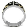 thumbnail image 3 of Mens Ring Luxurious Black Diamond wit Gold Design Stainless Steel Ring, 3 of 7