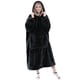 thumbnail image 5 of Sudadera con Capucha y Manta para Hombre y Mujer, de Gran Tamaño, de Larga y Cálida Negro un Tamaño, 5 of 10
