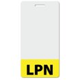 thumbnail image 1 of LPN Heavy Duty Vertical Yellow (50 pack) - Spill & Tear Proof Cards - 2 Sided USA Printed Quick Role Identifier ID Tag Backer by BadgeZoo, 1 of 2