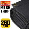 thumbnail image 2 of Core Tarps 60% Black Shade Cloth with Grommets - 50 X 50 FT Heavy Duty Mesh Tarp - Sun Shade Cloth for Garden Vegetables Plants Greenhouse Outdoors Backyard Fences Dump Trucks Patio Mesh Shade Tarp, 2 of 8