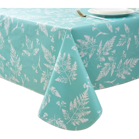 

Vinyl Tablecloth with Flannel Backed Waterproof Oil-Proof PVC Table Cloth Stain-Resistant Wipeable Easy Care Table Cover for Indoor and Outdoor (Lake Blue 60 x 60 Inch Square)