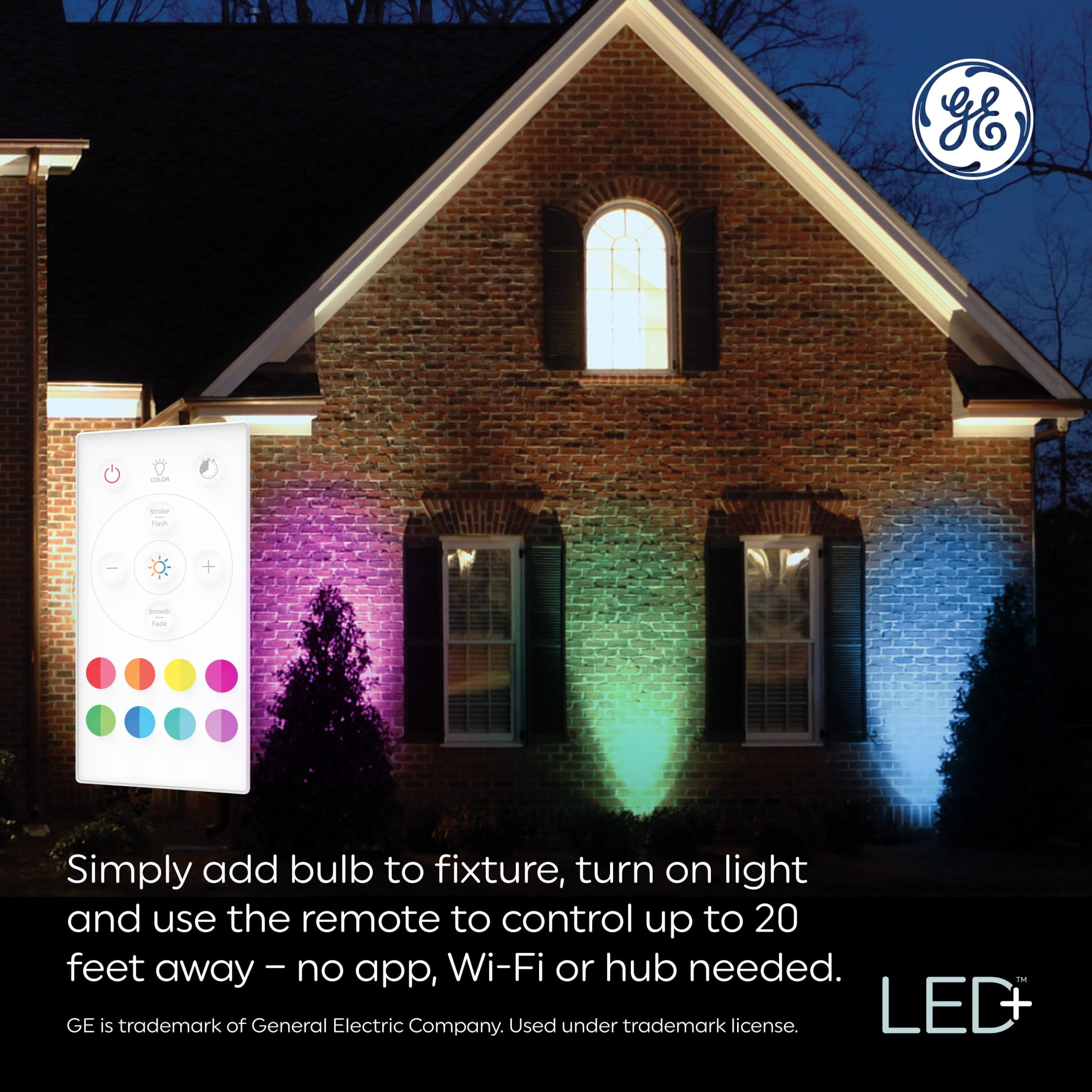 (3 pack) GE PAR38 LED+ Color Changing LED Light Bulb, 90 Watts, Outdoor Floodlight, 1pk