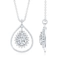 thumbnail image 5 of Rosec Jewels Certified Moissanite Teardrop Pendant Necklace - with Chain - D-VS1 Quality - Ready to Gift with Jewelry Box, 14K White Gold, 5 of 8