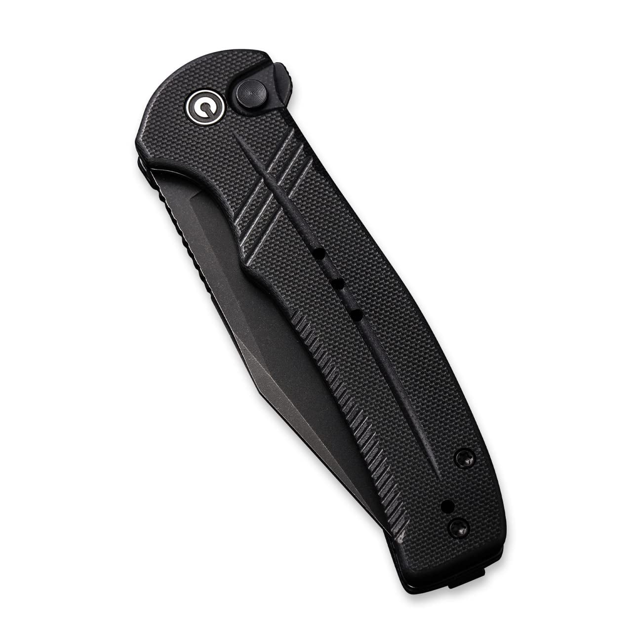 CIVIVI Cogent Button Lock C20038E-1 Knife 14C28N Serrated Stainless & Black G10 Pocket Knives
