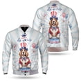 thumbnail image 3 of Happy 4th of July Patriotic English Setter Marching Band Uniform Balloons Fireworks All Over Print 3D Baseball Jacket Dog Lover Bomber Jacket Softball - 13009, 3 of 6