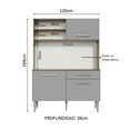 thumbnail image 3 of Mueble de Cocina Compacto Madesa 120cm Marrón/Gris, 3 of 10