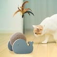thumbnail image 3 of para rascar gato de cuerda de sisal de maciza interactivo Teaser de plumas Juguete para rascar resistente al Proteger Ballena Salvador gato rascando pelota, 3 of 8