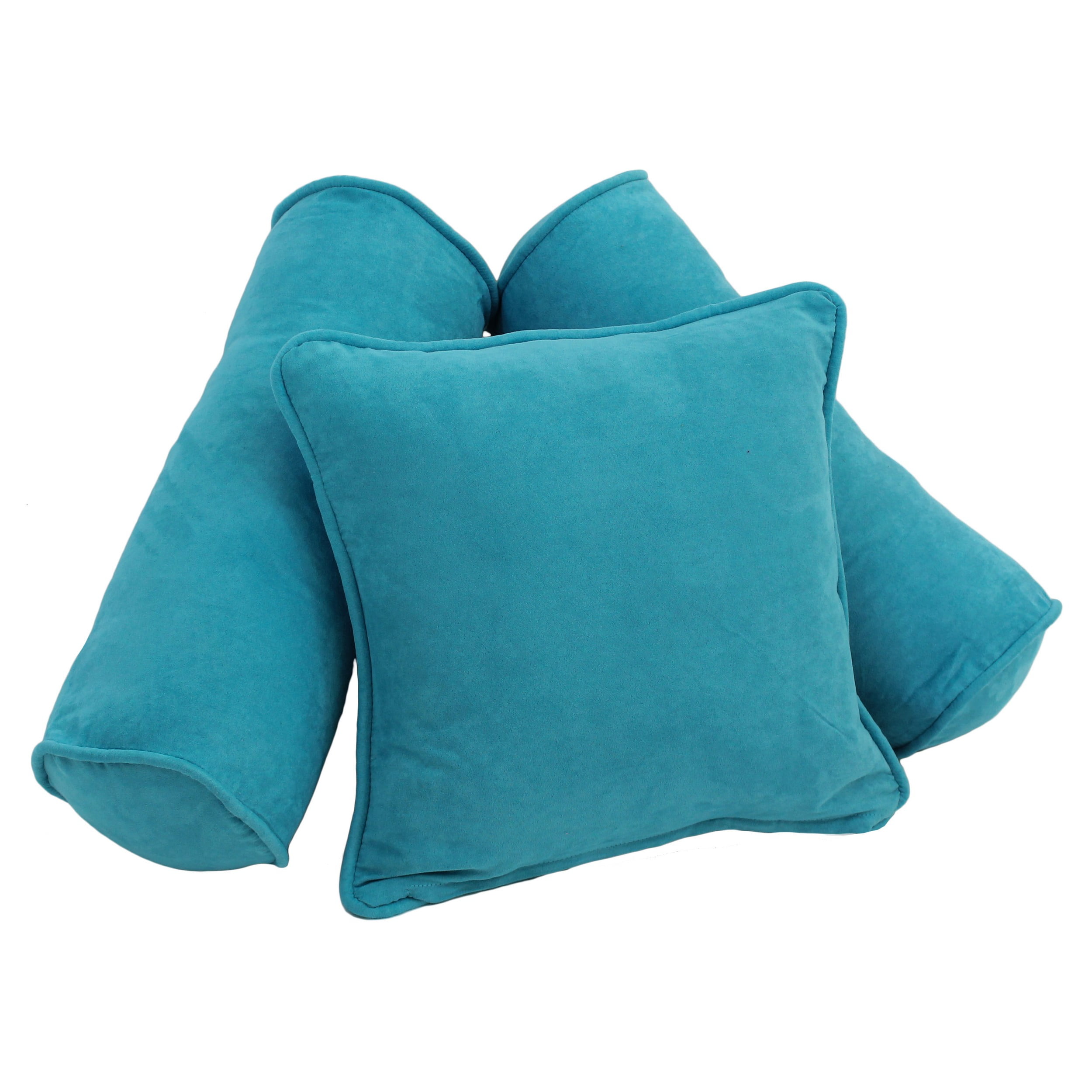 Double Corded Solid Microsuede Throw Pillows With Inserts Set Of Throw Pillows With Inserts