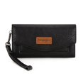 thumbnail image 1 of Cartera Montana West X Wrangler negra para mujer, grande, con forro RFID, cartera triple con monedero y correa de muñeca desmontable, 1 of 6
