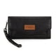 thumbnail image 1 of Cartera Montana West X Wrangler negra para mujer, grande, con forro RFID, cartera triple con monedero y correa de muñeca desmontable, 1 of 6