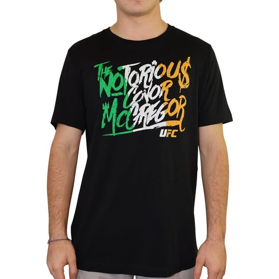 UFC Mens McGregor Graffiti Graphic T-Shirt, Black, Small