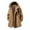 Brown, variant on Aihuaihua Mens Winter Coat Hooded Jacket Casual Shawl Collar Jacket Pea Coats Loose Trench Coats Long Overcoat Brown L