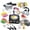Black, variant on Kids Pretend Play Kitchen Set with Induction Cooker 36PCS Cooking Toy Set Play Food Cutting Fruits Vegetables Educational Toddler Toys with Light & Sound Gift for Boys Girls