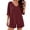 Wine, variant on POIUYTR Womens 2 Piece Lounge Sets Summer Ribbed Knit V Neck Short Sleeve Tshirts Loose Wide Leg Shorts Casual Basic Outifits Set