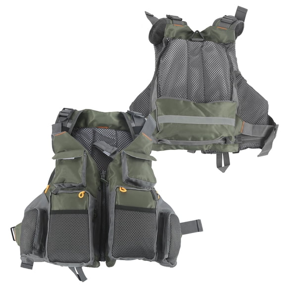 Fly Fishing Vest Multi Pocket Waistcoat Adjustable Fishing Life Jacket with Floating Pad