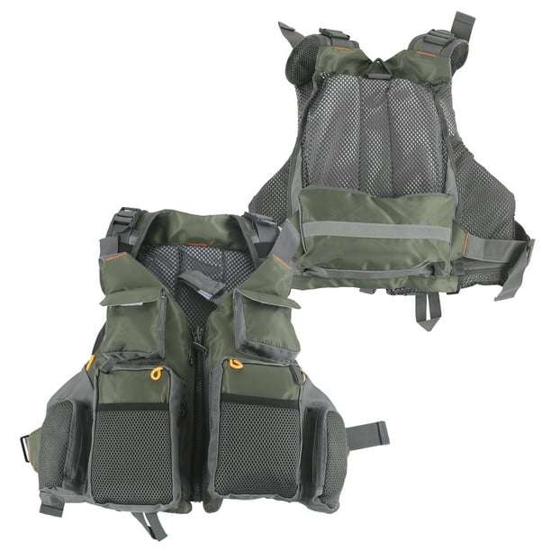 Chaleco de pesca con mosca Chaleco multibolsillo Chaleco salvavidas de pesca ajustable con almohadilla flotante YUNYI BRAND Deportes