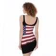 thumbnail image 2 of Grunge American Flag Print Sleeveless Bodycon Dress, American Flag Fashion Summer Maxi Dress For Women. Gifts For Us Independence Day, 4Th Of July, 2 of 4