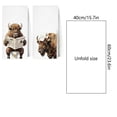 thumbnail image 3 of 2-Pack Funny Bison Bathroom Hand Towels, Cute Animal Themed Absorbent Decor Towel Set, Rustic Farmhouse Kitchen Dish Cloths for Housewarming Gift, 3 of 6