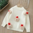 thumbnail image 2 of Staki Ugly Knit Christmas Sweater Baby Boy Knit Sweater with Pocket Toddler Pullover Sweater Cute Fall Winter Clothes(White,6-7 Years), 2 of 7