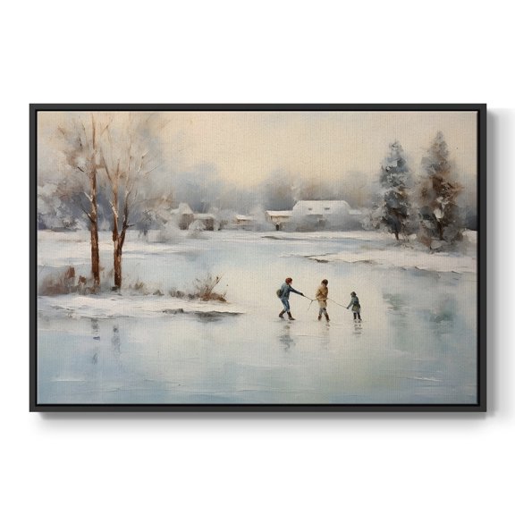 Vintage Landscape-CCXXI By Wexford Home Framed in Black Wood Gallery Wrapped Canvas 17 in. x 25 in.