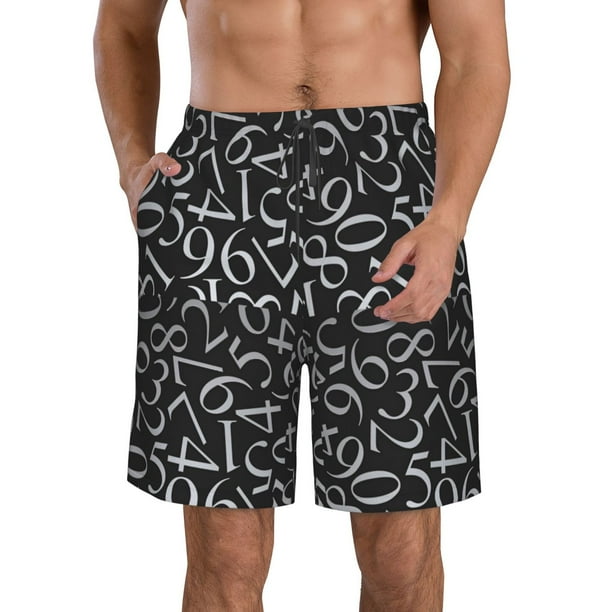 Fotbe Numbers Trajes de Baño Estampados para Hombre, Shorts de Verano de Secado Rápido, Ropa de Playa, Bañadores-Small