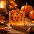 thumbnail image 3 of 2.16" Glow-in-the-Dark Ice Cube Squishy Toy, Halloween Ornament Inside with Snowflake Glitter, 3 of 5