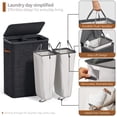 thumbnail image 7 of Sorbus Collapsible Fabric Laundry Hamper with Removable Bag, 2-Compartment, Black, 7 of 7