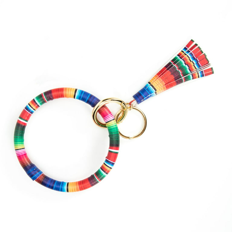 Colorful Rhinestone Bracelet Key Ring Unisex Charm Bangle Keychain