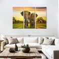 thumbnail image 3 of Elephant Stock Elephant Sunset Duo Wall Art - Horizontal Multi Panel Canvas - Living Room Wall Decor - Animal Multi Panel - Green And Gray Decor - 74" x 48", 3 of 8