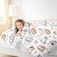thumbnail image 4 of Feelyou Cartoon Cat Kitten Twin Comforter Sets, Cloud Love Heart Bedding Set, 2 Pieces, 4 of 8