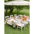thumbnail image 3 of Outdoor Tablecloth with Umbrella Hole and Zipper, Fall Green Orange Rectangle Table Cloth 60x120 Inch Waterproof Tablecloth, Maple Leaf Tree Thanksgiving Pumpkins Picnic Table Cover for Patio Camping, 3 of 7
