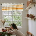 thumbnail image 6 of Orange Gray White Kitchen Valances for Windows 42x12 Inch Kitchen Curtains Valances Rod Pocket Farmhouse Abstract Ombre Texture Bathroom Window Valances for Window Treatment Decor, 6 of 6