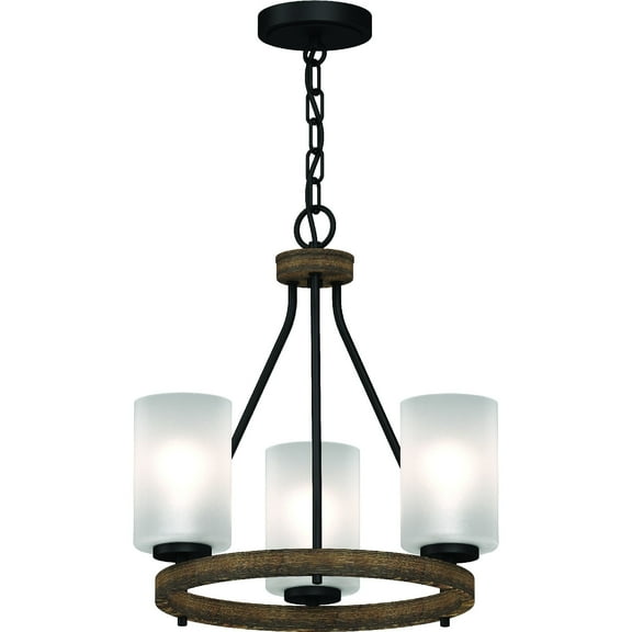 Volume Lighting Emery 3-Light Indoor Walnut & Black MiniChandelier