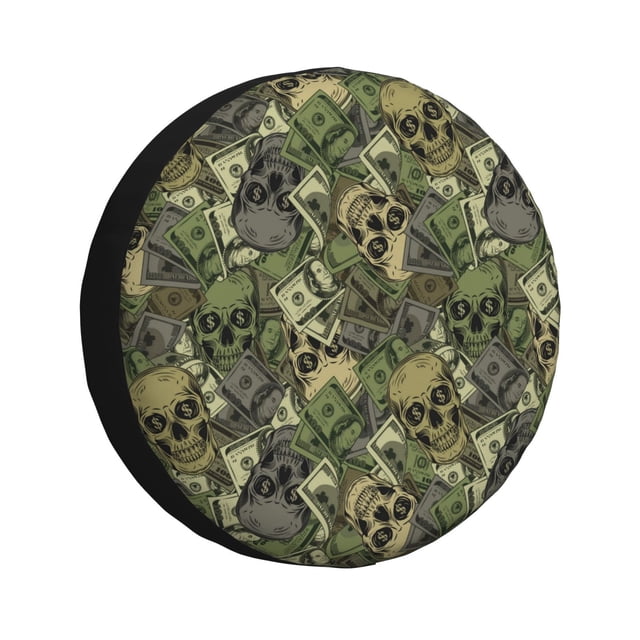 Balery Green Skulls Cubiertas para Neumáticos - Protector Resistente para Neumáticos de Camioneta, SUV, Remolque, Camper y RV-17 inch