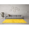 thumbnail image 3 of Ahgly Company Machine Washable Indoor Round Solid Yellow Modern Area Rugs, 4' Round, 3 of 4