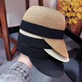 thumbnail image 4 of CoCopeanut Topi Jerami Musim Panas 2022 untuk Wanita Topi Berkuda Panama Topi Matahari Pantai Kasual Luar Ruangan Topi Bisbol Pelindung Perjalanan Sejuk, 4 of 6