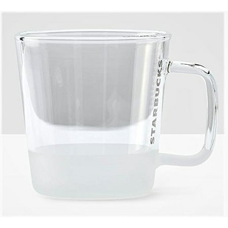 Starbucks 2016 Clear Glass Coffee Drink Cup Mug with Frosted Bottom, 12 (Best Tasting Caffeinated Drinks At Starbucks)