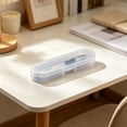 thumbnail image 6 of Polypropylene Storage Container Box, Slim Transparent Pencil Case with Hinged Lid for Pens, Makeup Brushes, Usb Cables, and Small Accessories (Clear), 6 of 8