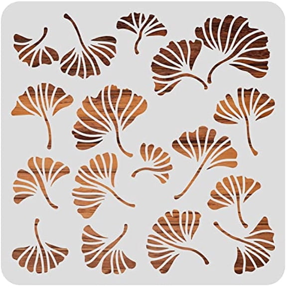 Ginkgo Leaves Drawing Stencils Autumn Tree Leaf Painting Templates for Scrapbooking Fabric Floor Furniture Wall Art