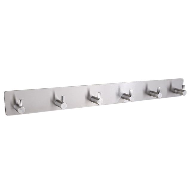 Gancho para toallas montado en la pared, autoadhesivo, sin costuras, colgador para bata de ducha, estante para puerta, abrigo, ropa, sombrero, soporte de carga pesada, organizador, 6 ganchos Inevent HA010117-05B