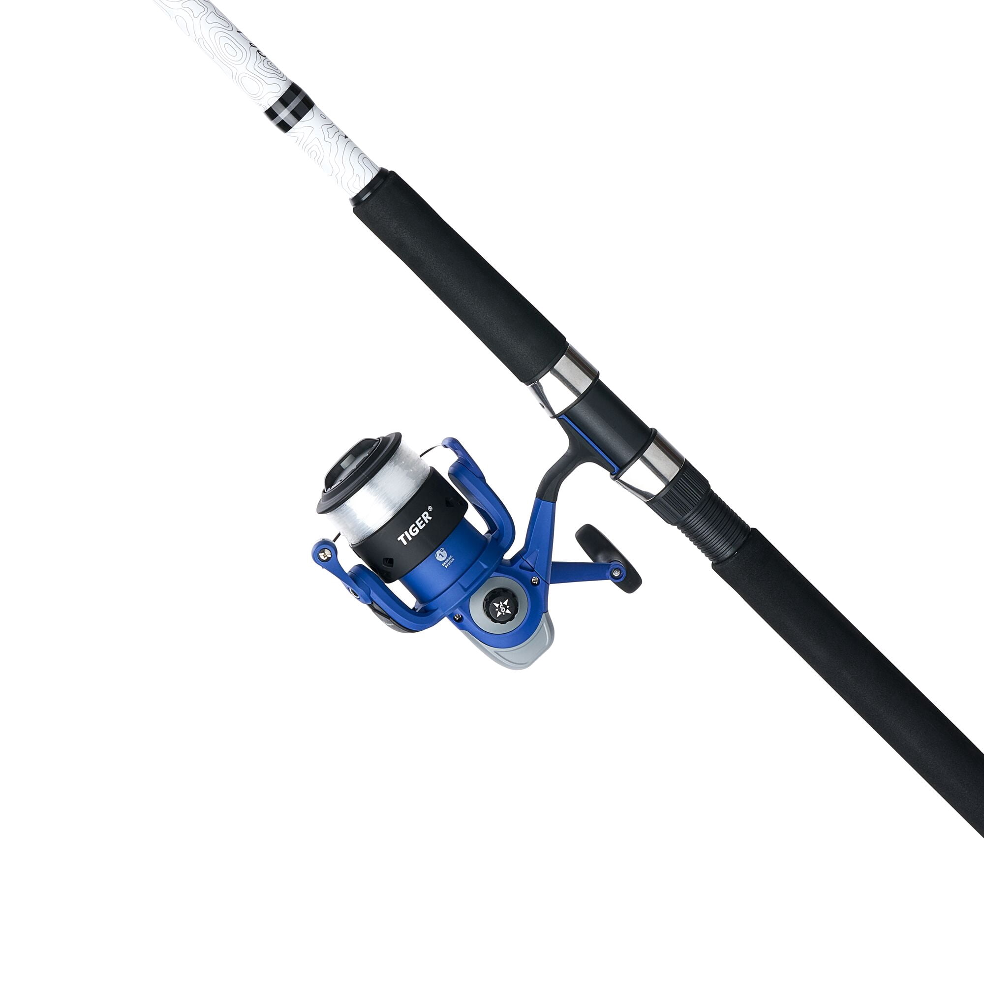 Shakespeare Tiger Spinning Combo, 10' 2-pc Medium Heavy Fishing Rod, 60-Size Reel