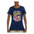 thumbnail image 2 of Wild Bobby Betty Boop Peace, Love and Girl Power Betty Boop Womens T-Shirt, Navy, 3X-Large, 2 of 5