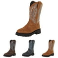 thumbnail image 2 of Cowboy Boots for Men Western Boots Men's Square Toe Mid-Calf Boots Classic Embroidered Pull On Boots, 2 of 7