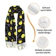 thumbnail image 3 of Shawl Wraps for Women - Cute Lemon Purple Leaves Black Oversized Fall Winter Fashion Blanket Scarf for Women, 3 of 6