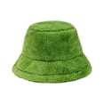 thumbnail image 7 of Chuancc Women's Faux Fur Bucket Hat - Winter Warm Plush Fisherman Cap for Cold Days Green One Size, 7 of 7