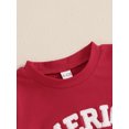 thumbnail image 6 of AceBaby 4th of July Outfit for Boys at 6M-4Y Letter Embroidery Short Sleeve Round Neck T-Shirt and Stripe Shorts 2Pcs Set, 6 of 9