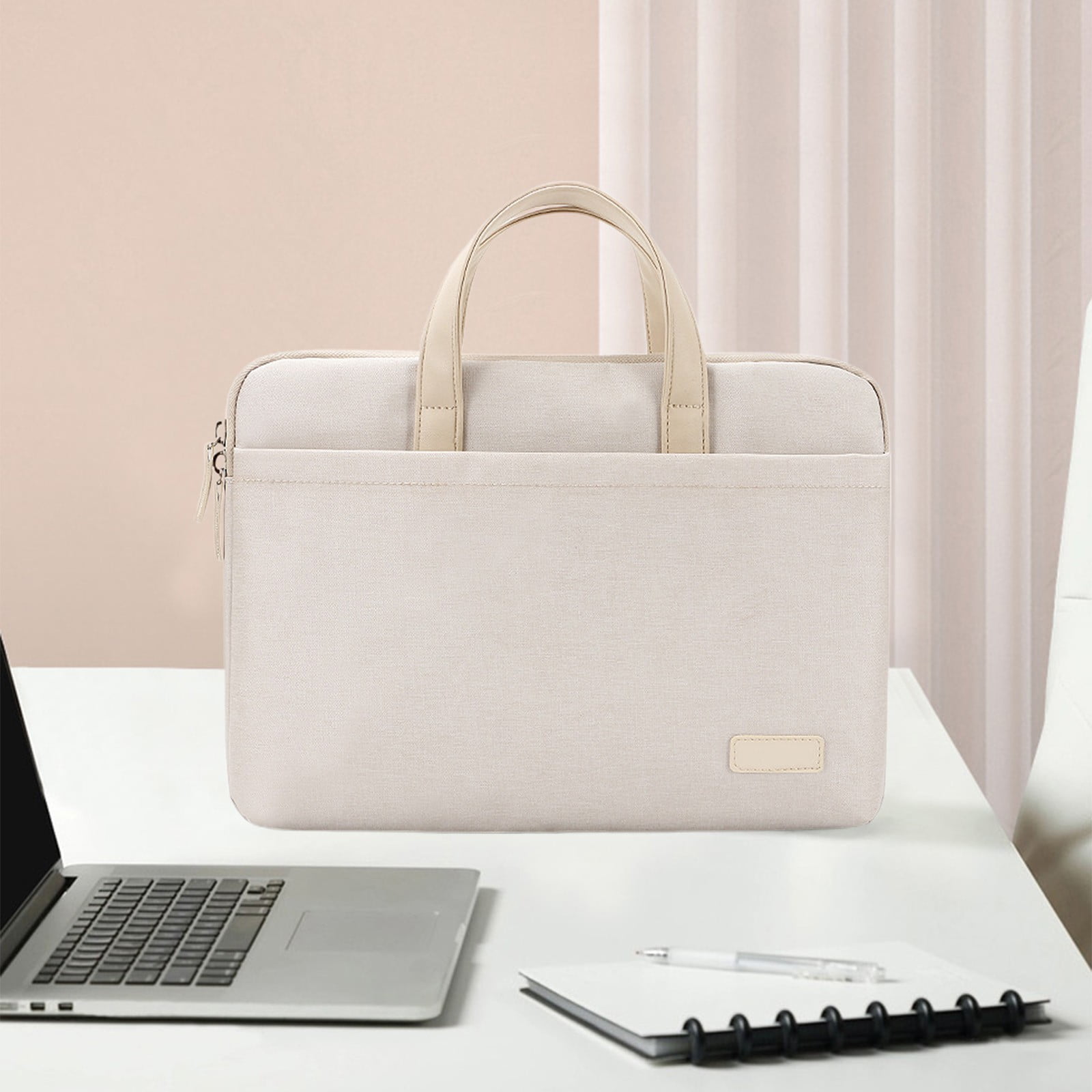 Aoznliie Laptop Bag, 14 inch Waterproof Business Briefcase with Soft Velour Lining, Lightweight Laptop Case for Travel, Khaki